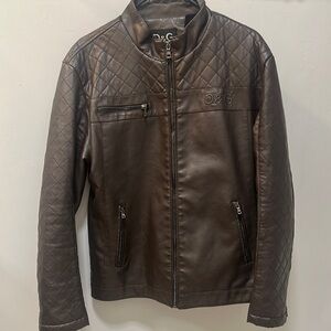 D&G Brown Bomber Jacket with Stand-Up Collar